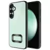 Samsung Galaxy A36 Kılıf + 9h Ekran Koruyucu Set Kamera Lens Korumalı Şeffaf Parlak Kenar Logo Açık Omega Kapak Mavi Siyah Gold Renk