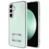 Samsung Galaxy A36 Kılıf + 9h Ekran Koruyucu Set Kamera Lens Korumalı Şeffaf Parlak Kenar Logo Açık Omega Kapak Mavi Siyah Gold Renk