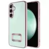 Samsung Galaxy A26 Kılıf + 9h Ekran Koruyucu Set Kamera Lens Korumalı Şeffaf Parlak Kenar Logo Açık Omega Kapak Mavi Siyah Gold Renk