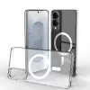 Samsung Galaxy S25 Edge Kılıf Kamera Korumalı Magsafe Sert Kristal Şeffaf Pc Lopard Porto Kapak