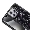 Apple İphone 15 Pro Kılıf Taşlı Simli Kenarları Silikon Parıltılı Azra Kapak Telefon Kılıfı Kamera Korumalı Yıldız&Kelebek Desenleriyle