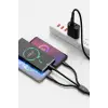 60W Link Type-C Süper Fast PD Şarj Kablosu 3in1 iPhone Samsung Xiaomi Huawei Hızlı Şarj Data USB Kablo Kopmayan Sağlam Halat Örgülü 1.2m