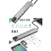 Lopard 8 In 1 Type C Hub HDMI Dönüştürücü Apple Macbook Pro/air iPhone iPad Matebook Uyumlu Çevirici Çoğaltıcı Ethernet RJ45 Sd Tf USB Type C Hub
