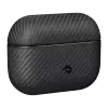 Apple Airpods Pro Kılıf Magsafe Şarj  600d Aramid Fiber Pitaka Classic Series Black-grey Twill Kılıf