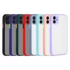 Apple iPhone 12 Mini Kılıf Renkli Tuşlu Mat Parmak Izi Yapmaz Kamera Korumalı Sert Silikon Kapak Hux