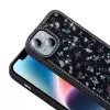 Apple İphone 13 Kılıf Taşlı Ve Simli Tasarım Lopard Azra Kapak