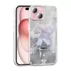 Apple İphone 14 Kılıf Parlak Desenli Silikon Mep Kapak Telefon Kılıfı Leopar-Fiyonk-Geo Desenleriyle