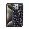 Apple İphone 14 Pro Kılıf Taşlı Ve Simli Tasarım Lopard Azra Kapak
