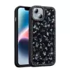Apple İphone 15 Kılıf Taşlı Ve Simli Tasarım Lopard Azra Kapak