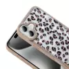 Apple İphone 16 Kılıf Taşlı Ve Simli Tasarım Lopard Azra Kapak