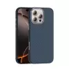 Apple İphone 16 Pro Kılıf Magsafe Şarj Karbon Fiber Görünümlü Hafif Sağlam Lopard Gros Kapak Telefon Kılıfı