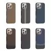 Apple İphone 16 Pro Kılıf Magsafe Şarj Karbon Fiber Görünümlü Hafif Sağlam Lopard Gros Kapak Telefon Kılıfı
