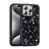 Apple İphone 16 Pro Max Kılıf Taşlı Ve Simli Tasarım Lopard Azra Kapak