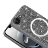 Apple İphone 16e Kılıf Pırlanta Tasarımlı Magsafe Şarj Özellikli Lopard Mozaik Silikon Kapak
