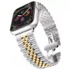 Apple Watch 38mm Parlak Çift Renk Metal Kordon Krd-36 Saat Kayışı