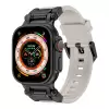 Apple Watch 42mm  KRD-101 Titanyum Metal Başlıklı Silikon Kordon