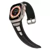 Apple Watch 42mm  KRD-117 Hava Alabilen Delikli Metal Süslemeli Desenli Silikon Kordon