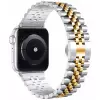 Apple Watch 42mm Parlak Çift Renk Metal Kordon Krd-36 Saat Kayışı