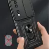 Honor 70 Kılıf Magnetik Standlı Kamera Korumalı Lopard Sürgülü Kamera Korumalı Yüzüklü Tasarım Armor Vega