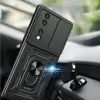 Honor 70 Kılıf Magnetik Standlı Kamera Korumalı Lopard Sürgülü Kamera Korumalı Yüzüklü Tasarım Armor Vega