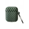 Lopard Airpods 2 (2.nesil) Spor Delikli Kılıf - Haki Yeşil-siyah