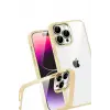 Lopard Apple İphone 15 Pro Max Razer Lensli Silikon - Gold