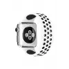 Lopard Apple Watch 38mm Ayarlı Delikli Silikon Kordon - Beyaz-siyah