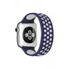 Lopard Apple Watch 38mm Ayarlı Delikli Silikon Kordon - Lacivert-beyaz