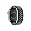 Lopard Apple Watch 38mm Ayarlı Delikli Silikon Kordon - Siyah-gri