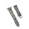 Lopard Apple Watch 38mm Creeper Desenli Kordon - Siyah