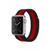 Lopard Apple Watch 38mm Metal Mıknatıslı Kordon - Siyah-kırmızı