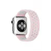 Lopard Apple Watch 42mm Ayarlı Delikli Silikon Kordon - Pembe-beyaz
