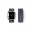 Lopard Apple Watch 42mm Hasırlı Cırtcırtlı Kordon - Lacivert