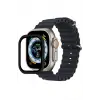 Lopard Apple Watch Ultra 49mm Alüminyum Kasa Cam Ekran Koruyucu - Siyah