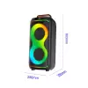 Lopard Gd-2823 Dijital Led Göstergeli Fm Radyolu Mikrofonlu Rgb Tws Çift 8 İnç Stereo Bass Kablosuz Karaoke Hoparlör
