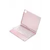 Lopard İpad Pro 11 (2024) F11 Ats Kılıf Magic Dönen Klavyeli Tablet Kılıf - Pembe