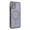Lopard İphone 11 Kılıf Joke Simli Magneticsafe Kılıf - Derin Mor