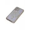 Lopard İphone 11 Kılıf Joke Simli Magneticsafe Kılıf - Gold