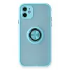 Lopard İphone 11 Kılıf Montreal Yüzüklü Silikon Kapak - Buz Mavi