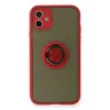 Lopard İphone 11 Kılıf Montreal Yüzüklü Silikon Kapak - Kırmızı