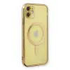 Lopard İphone 12 Kılıf Magneticsafe Lazer Silikon - Gold