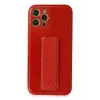 Lopard İphone 12 Pro Kılıf Coco Karbon Standlı Kapak - Kırmızı
