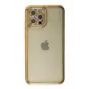 Lopard İphone 12 Pro Kılıf Joke Taşlı Silikon - Gold