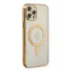 Lopard İphone 12 Pro Kılıf Magneticsafe Lazer Silikon - Gold