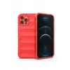 Lopard İphone 12 Pro Kılıf Optimum Silikon - Kırmızı