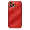 Lopard İphone 13 Pro Max Kılıf Coco Karbon Silikon - Kırmızı