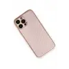 Lopard İphone 13 Pro Max Kılıf Coco Karbon Silikon - Pembe