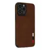 Lopard İphone 13 Pro Max Kılıf Loop Deri Silikon - Kahverengi