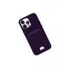 Lopard İphone 14 Pro Kılıf Kelvin Kartvizitli Silikon - Derin Mor