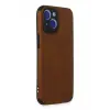 Lopard İphone 15 Kılıf Loop Deri Silikon - Kahverengi